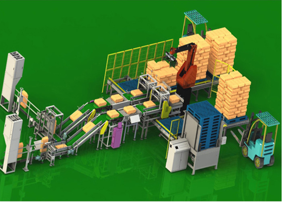 Op de vloer gemonteerde IP 65 palletiseerrobotarm met programmeerbare HMI