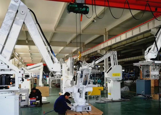 Vloer - opgezet IP 65 het Palletiseren Robot en Pallet Opheffend Apparaat in de tarweindustrie