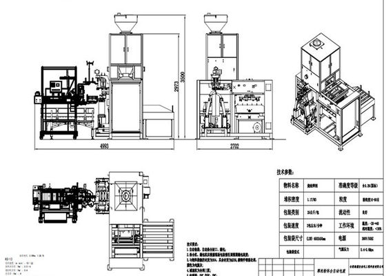 Chemische Multi de Functie Verpakkende Machine van de de Industrie14kw Bulkzak 50Kg
